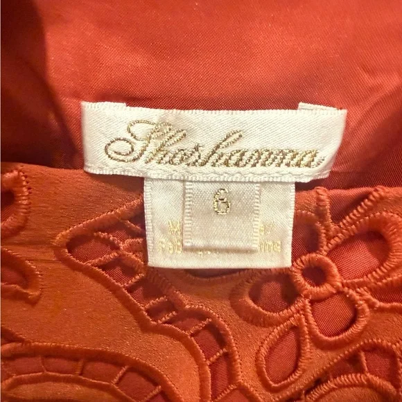 Shoshanna Rust Mini Dress with Puff Sleeves - Picture 3 of 3